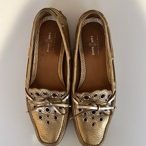 The Original Car Shoe gold loafers size 38 1/2